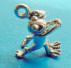 sterling silver 3-d dancing frogs charm