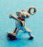 sterling silver 3-d dancing frogs charm