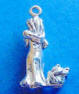 sterling silver girl with gift cat charm