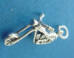 sterling silver 3-d motorcycle chopper charm