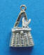 sterling silver 3-d fishing creel charm