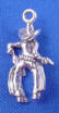 3-d sterling silver cowboy charm