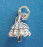 Sterling silver Southern Belle bridesmaid charm - notice the bow draping down the back of her gown