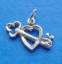 sterling silver key and heart charm