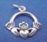 sterling silver claddagh heart in hands charm