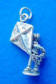sterling silver boy with kite charm