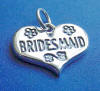 sterling silver bridesmaid heart charm