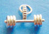 sterling silver weight barbell charm