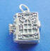 sterling silver holy bible charm front has church window