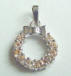 sterling silver wreath charm made with champagne cubic zirconia stones