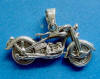 large sterling silver 3-d motorcycle charm pendant - the wheels move