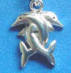 sterling silver 2 dolphins charm