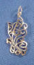 sterling silver scroll-work side-view butterfly charm