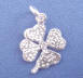 back side of sterling silver four leaf clover charm