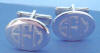 sterling silver monogrammed flat oval cuff links