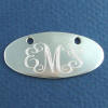 sterling silver monogrammed wide oval necklace