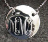 sterling silver round monogrammed necklace