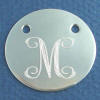 sterling silver round monogrammed necklace