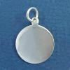 sterling silver round charm that can be engraved front and back