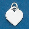sterling silver heart charm that can be engraved on front and back