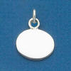 sterling silver oval engraveable charm