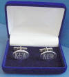 sterling silver engraved flat oval cufflinks