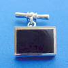 sterling silver rectangle black onyx cuff link