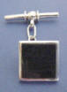 sterling silver black onyx square cuff link