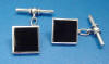 sterling silver black onyx square cuff links
