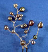 black pearls on 2" hair ornament, wedding day hairpin