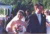 Vickie is wearing our 15-strand pearl illusion necklace on her wedding day
