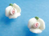 small white porcelain rose sterling silver earrings