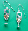 sterling silver champagne earrings