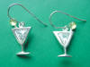 sterling silver martini cocktail earrings