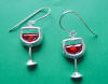 sterling silver red wine earrings