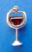 sterling silver red wine charm