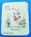 sterling silver april sweet pea birth month flower earrings