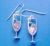 sterling silver pink champagne earrings