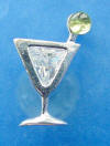 sterling silver martini pin