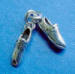 sterling silver handmade 3-d track shoes charm