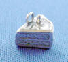 sterling silver slice of birthday cake with one candle charm