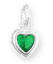 Sterling silver cubic zirconia heart birthstone charms