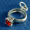 sterling silver july mini ring birthstone charm