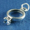 sterling silver march mini-ring birthstone charm