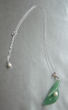 handcrafted sterling silver green aventurine and freshwater pearl calla lily necklace