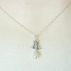 handcrafted sterling silver single pearl calla lily dangle necklace