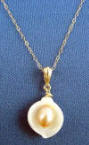 14k gold calla lily mop necklace