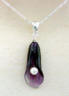 sterling silver genuine amethyst calla lily necklace