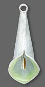 Sterling silver light green enameled cloisonne' calla lily