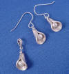 thai hill tribe silver petite calla lily with freshwater pearl center necklace and earrings